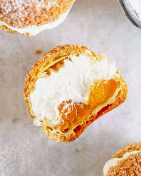 Roasted Peach Cream Puffs